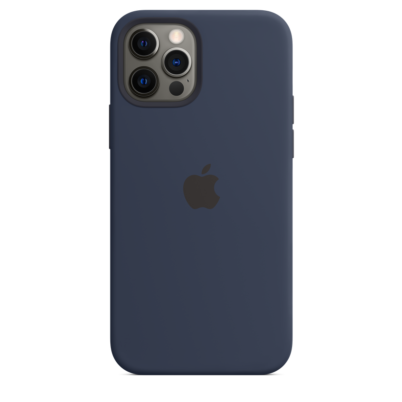 Funda de silicona con MagSafe para el iPhone 12 y iPhone 12 Pro, Azul marino intenso - Rossellimac