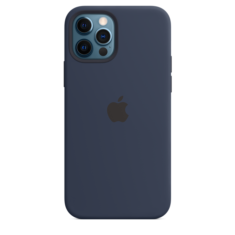 Funda de silicona con MagSafe para el iPhone 12 y iPhone 12 Pro, Azul marino intenso - Rossellimac