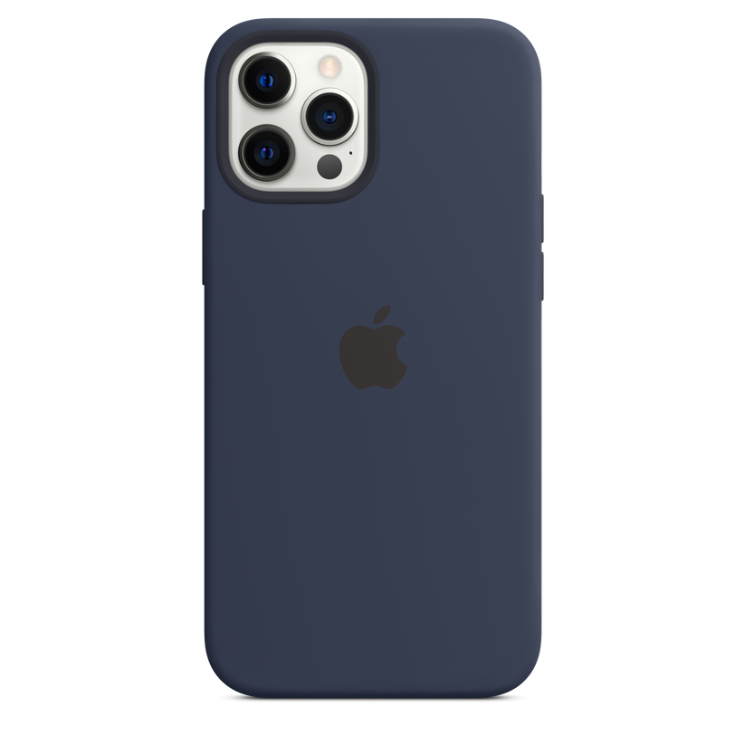 Funda de silicona con MagSafe para el iPhone 12 Pro Max, Azul marino intenso - Rossellimac