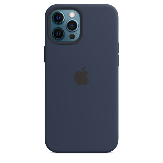 Funda de silicona con MagSafe para el iPhone 12 Pro Max, Azul marino intenso - Rossellimac