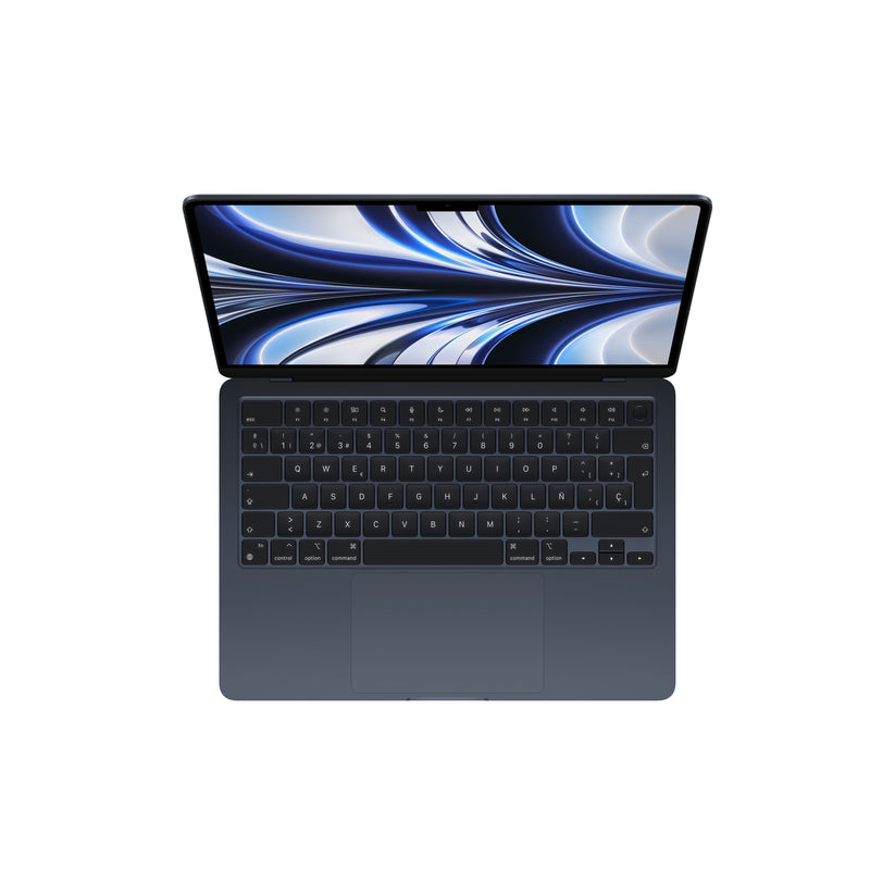 MacBook Air de 13 pulgadas Chip M2 de Apple con CPU de ocho núcleos y GPU de ocho núcleos con Adaptador de corriente USB‑C de 67 W de Apple, Negro Noche, 8GB, 256 GB - Rossellimac