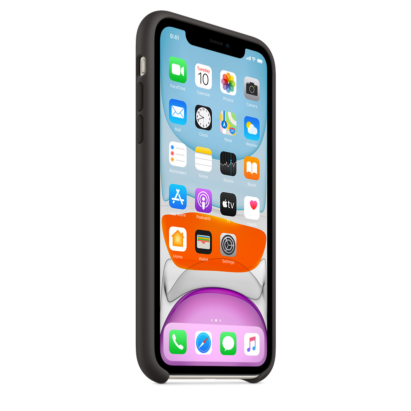 Funda de silicona para el iPhone 11, Negro - Rossellimac