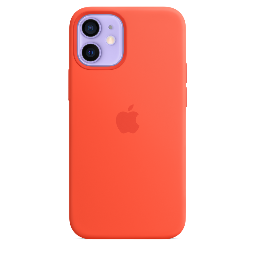 Funda de silicona con MagSafe para el iPhone 12 mini, Naranja eléctrico - Rossellimac