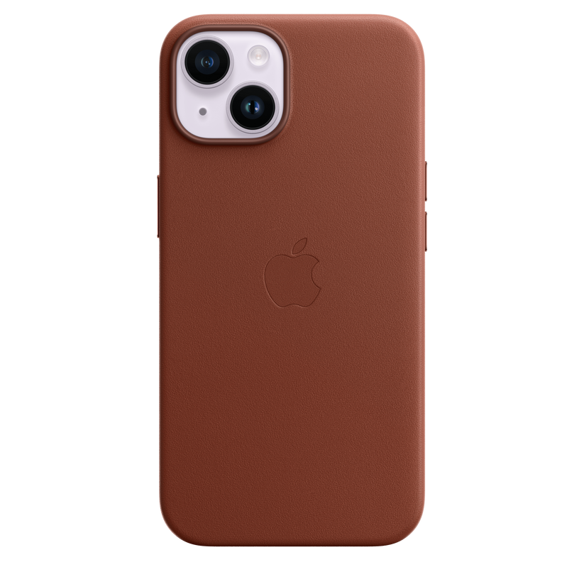 Funda de piel con MagSafe para el iPhone 14 - Ocre oscuro - Rossellimac