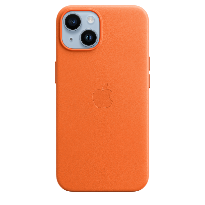 Funda de piel con MagSafe para el iPhone 14 - Naranja - Rossellimac