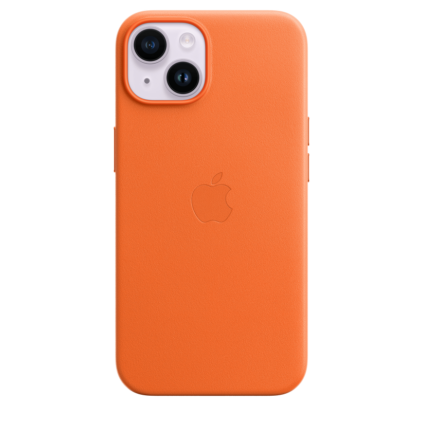 Funda de piel con MagSafe para el iPhone 14 - Naranja - Rossellimac