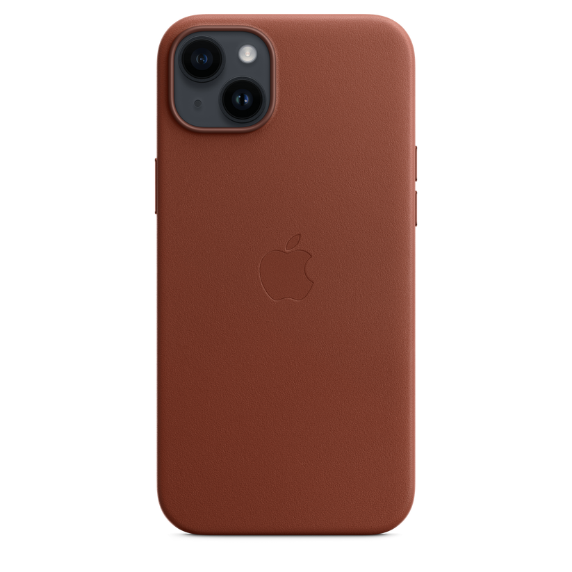 Funda de piel con MagSafe para el iPhone 14 Plus - Ocre oscuro - Rossellimac