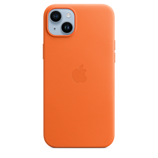 Funda de piel con MagSafe para el iPhone 14 Plus - Naranja - Rossellimac