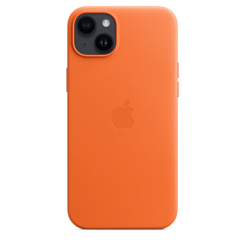 Funda de piel con MagSafe para el iPhone 14 Plus - Naranja - Rossellimac