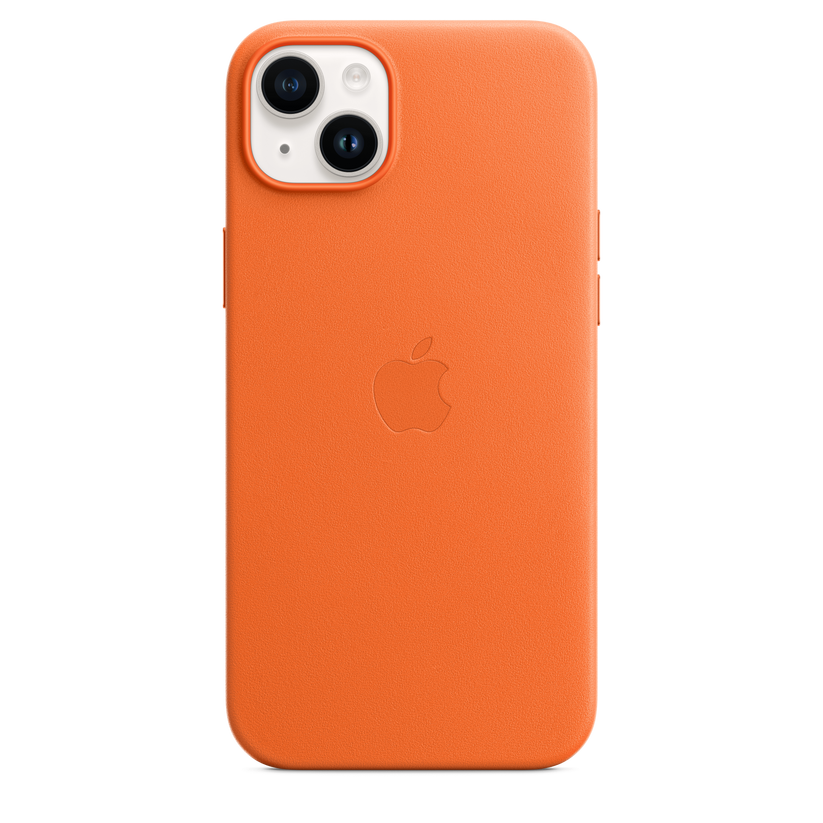 Funda de piel con MagSafe para el iPhone 14 Plus - Naranja - Rossellimac