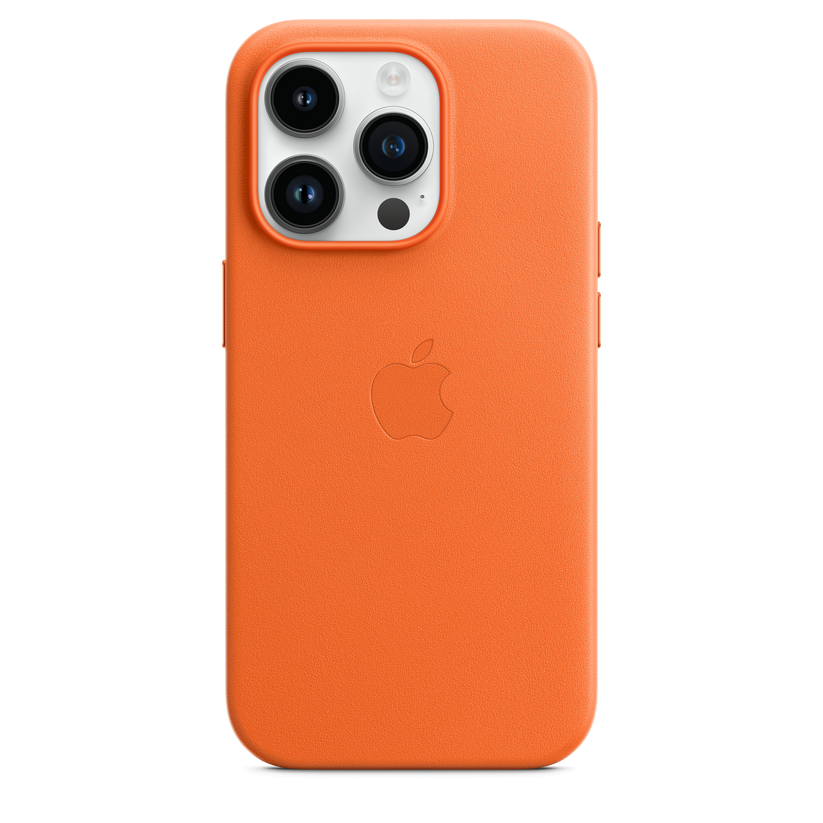 Funda de piel con MagSafe para el iPhone 14 Pro - Naranja - Rossellimac