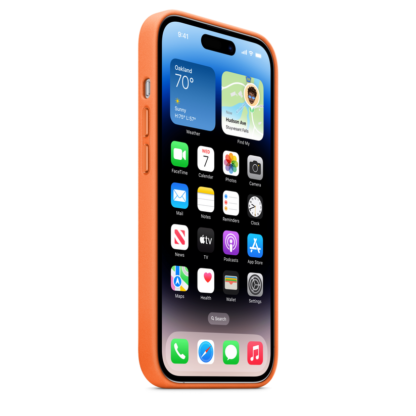 Funda de piel con MagSafe para el iPhone 14 Pro - Naranja - Rossellimac