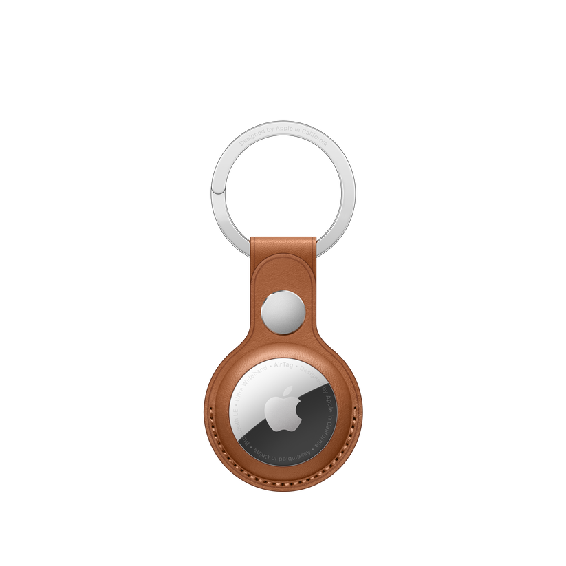 AirTag Leather Key Ring - Saddle Brown - Rossellimac