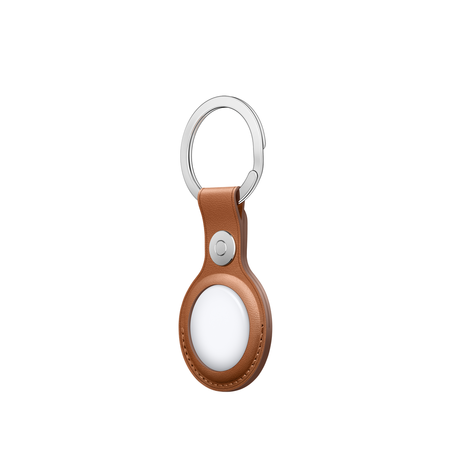 AirTag Leather Key Ring - Saddle Brown - Rossellimac