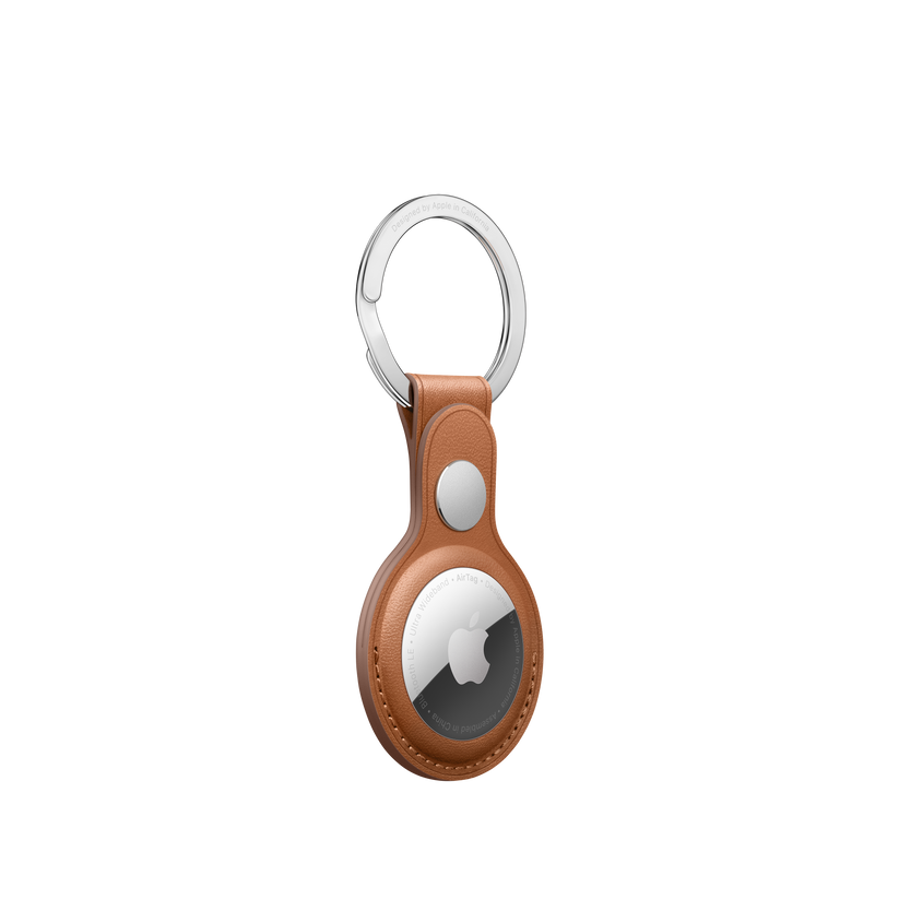 AirTag Leather Key Ring - Saddle Brown - Rossellimac