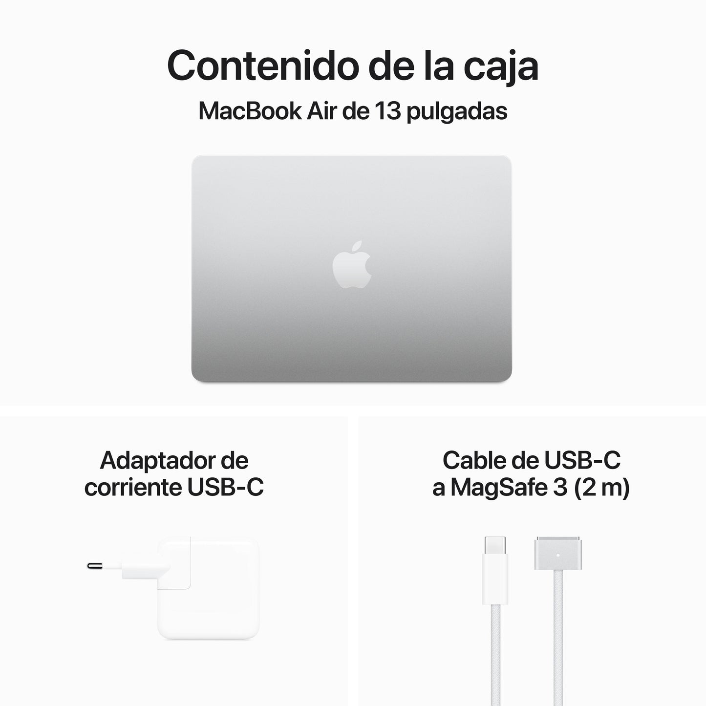 MacBook Air 13 pulgadas Chip M3 de Apple con CPU de 8 núcleos y GPU de 10 núcleos, 24 GB, 256 GB  SSD - Plata