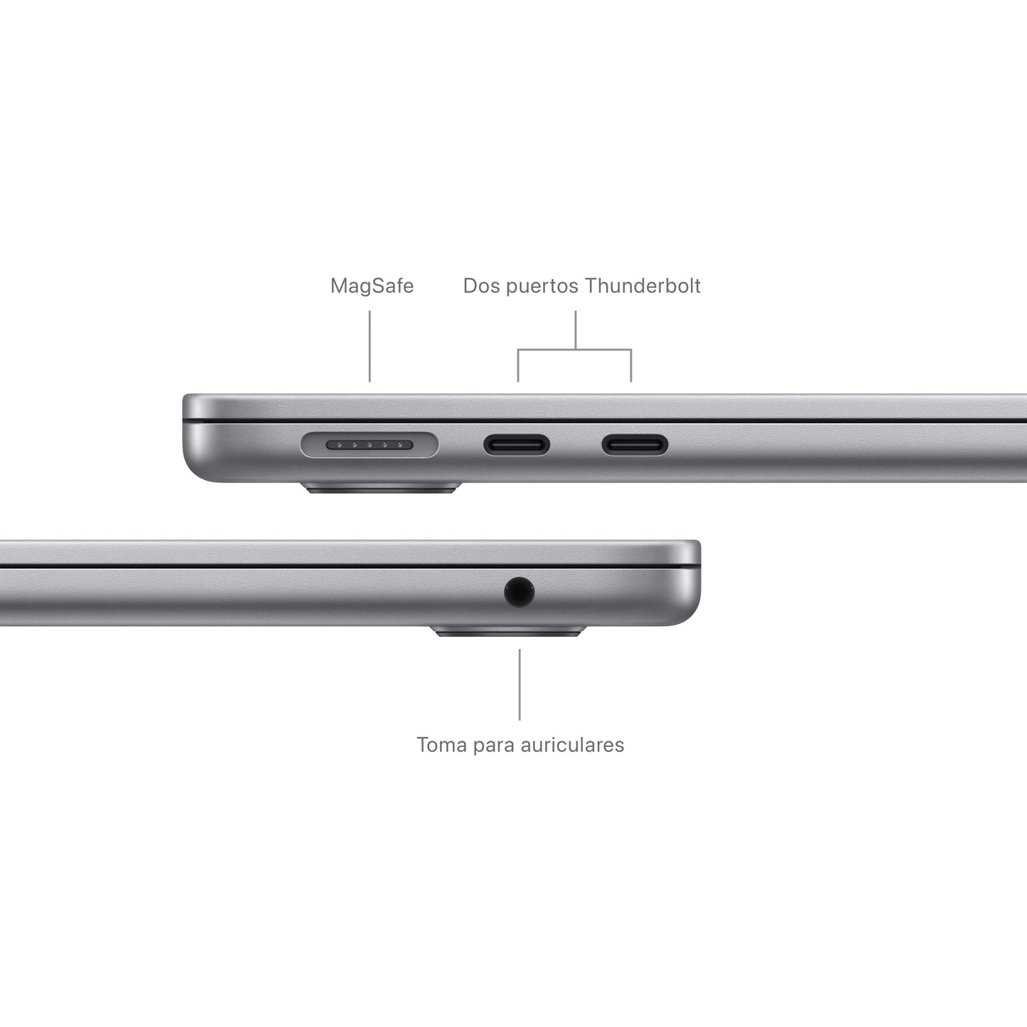 MacBook Air de 13 pulgadas: Chip M3 de Apple con CPU de ocho núcleos y GPU de ocho núcleos, 256 GB SSD - Gris espacial