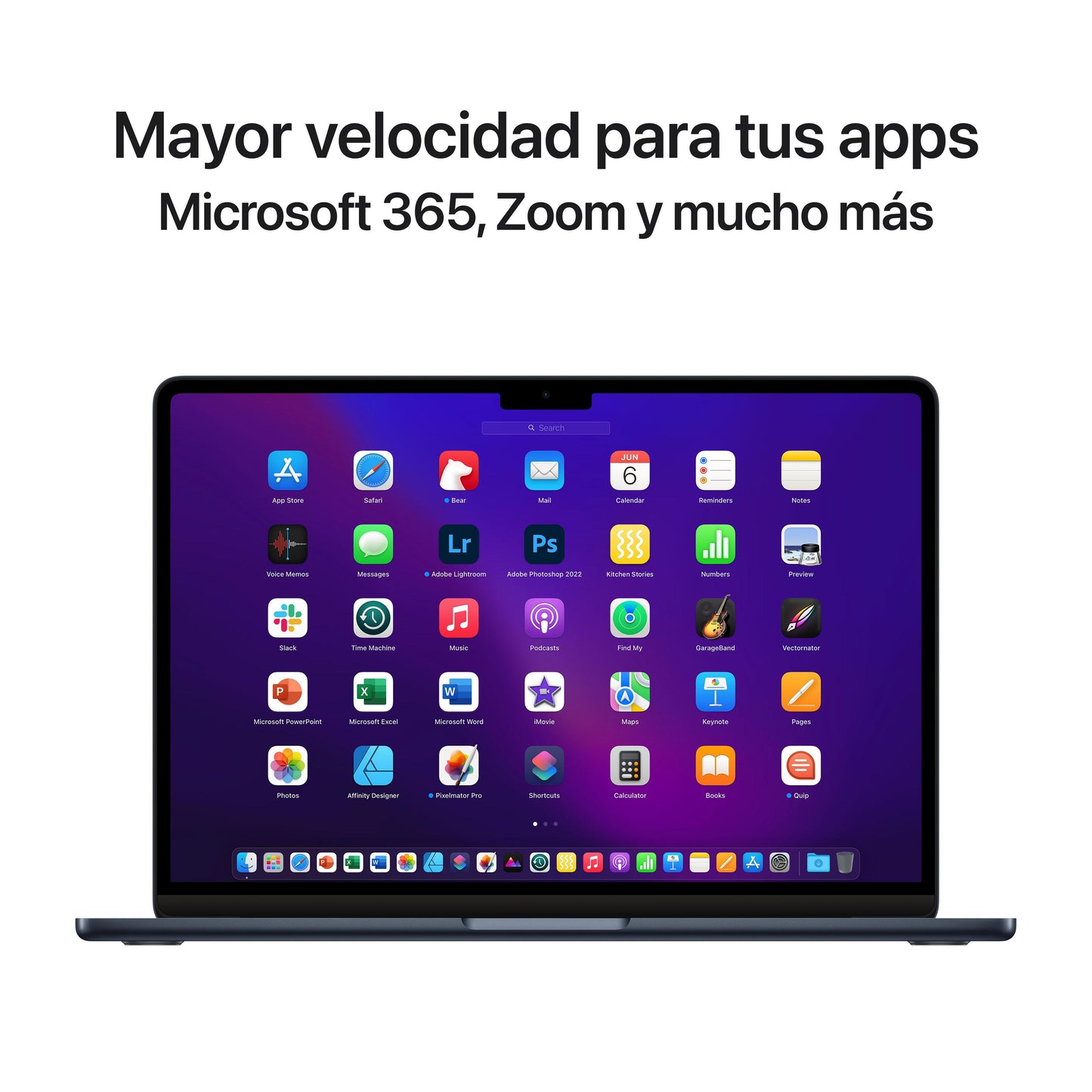 MacBook Air de 13 pulgadas: Chip M2 de Apple con CPU de ocho núcleos y GPU de diez núcleos, 512 GB SSD - Negro Noche - Rossellimac