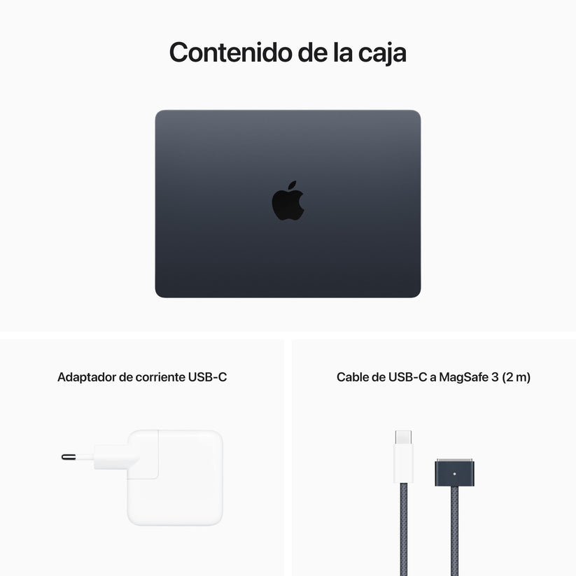 MacBook Air de 13 pulgadas: Chip M2 de Apple con CPU de ocho núcleos y GPU de ocho núcleos, 256 GB SSD - Medianoche - Rossellimac