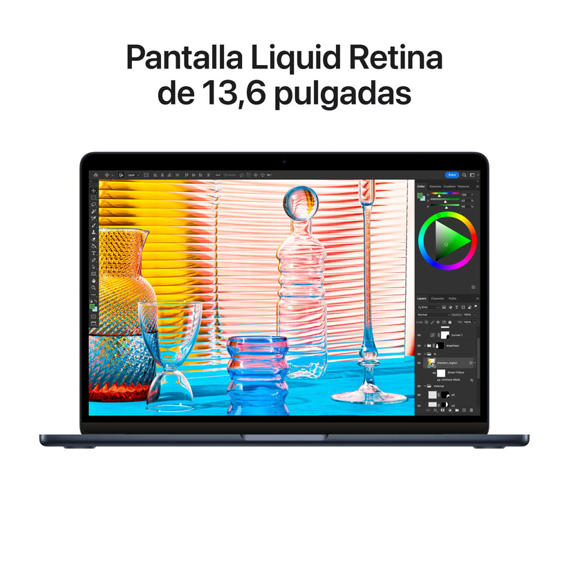 MacBook Air de 13 pulgadas: Chip M2 de Apple con CPU de ocho núcleos y GPU de diez núcleos, 512 GB SSD - Negro Noche - Rossellimac