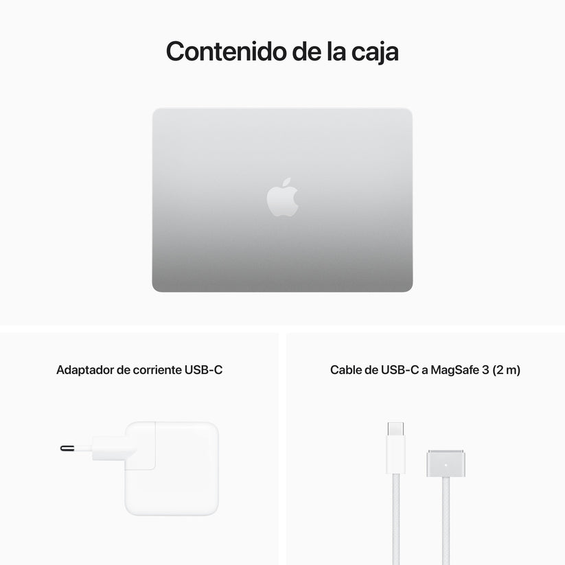 MacBook Air de 13 pulgadas: Chip M2 de Apple con CPU de ocho núcleos y GPU de diez núcleos, 512 GB SSD - Plata - Rossellimac