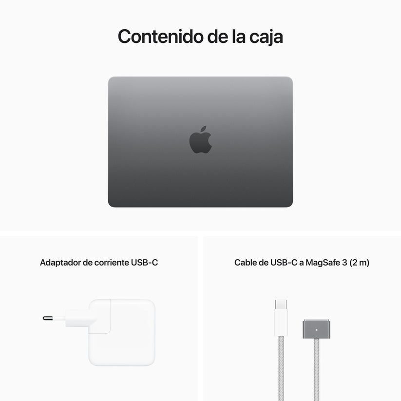 MacBook Air de 13 pulgadas: Chip M2 de Apple con CPU de ocho núcleos y GPU de diez núcleos, 512 GB SSD - Gris espacial - Rossellimac