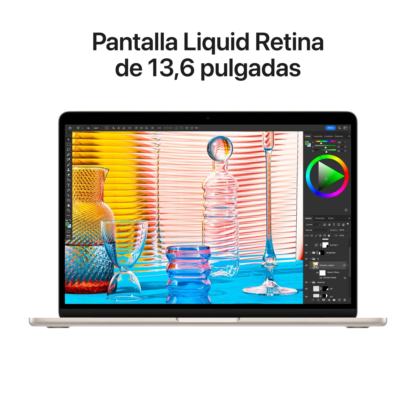 MacBook Air de 13 pulgadas: Chip M2 de Apple con CPU de ocho núcleos y GPU de diez núcleos, 512 GB SSD - Blanco estrella - Rossellimac