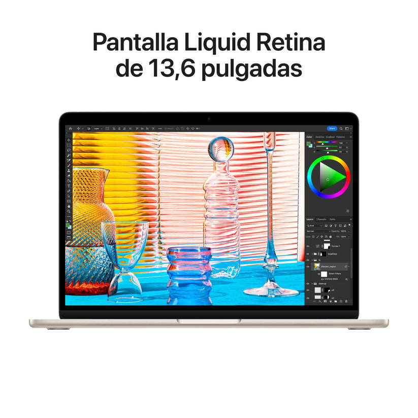 MacBook Air de 13 pulgadas: Chip M2 de Apple con CPU de ocho núcleos y GPU de diez núcleos, 512 GB SSD - Blanco estrella - Rossellimac