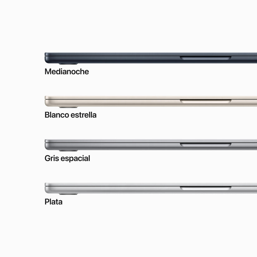 MacBook Air de 15 pulgadas Chip M2 de Apple con CPU de ocho núcleos y GPU de diez núcleos, Plata, 8GB, 256 GB - Rossellimac