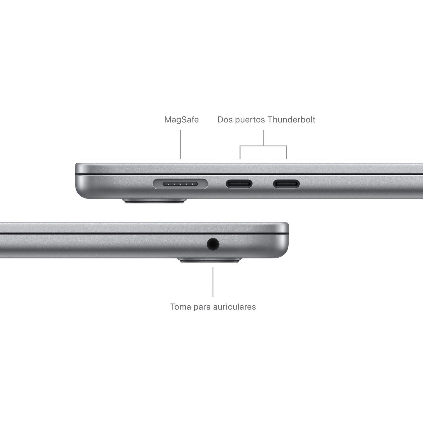 MacBook Air 15 pulgadas Chip M3 de Apple con CPU de 8 núcleos y GPU de 10 núcleos, 16 GB, 512 GB SSD - Gris espacial