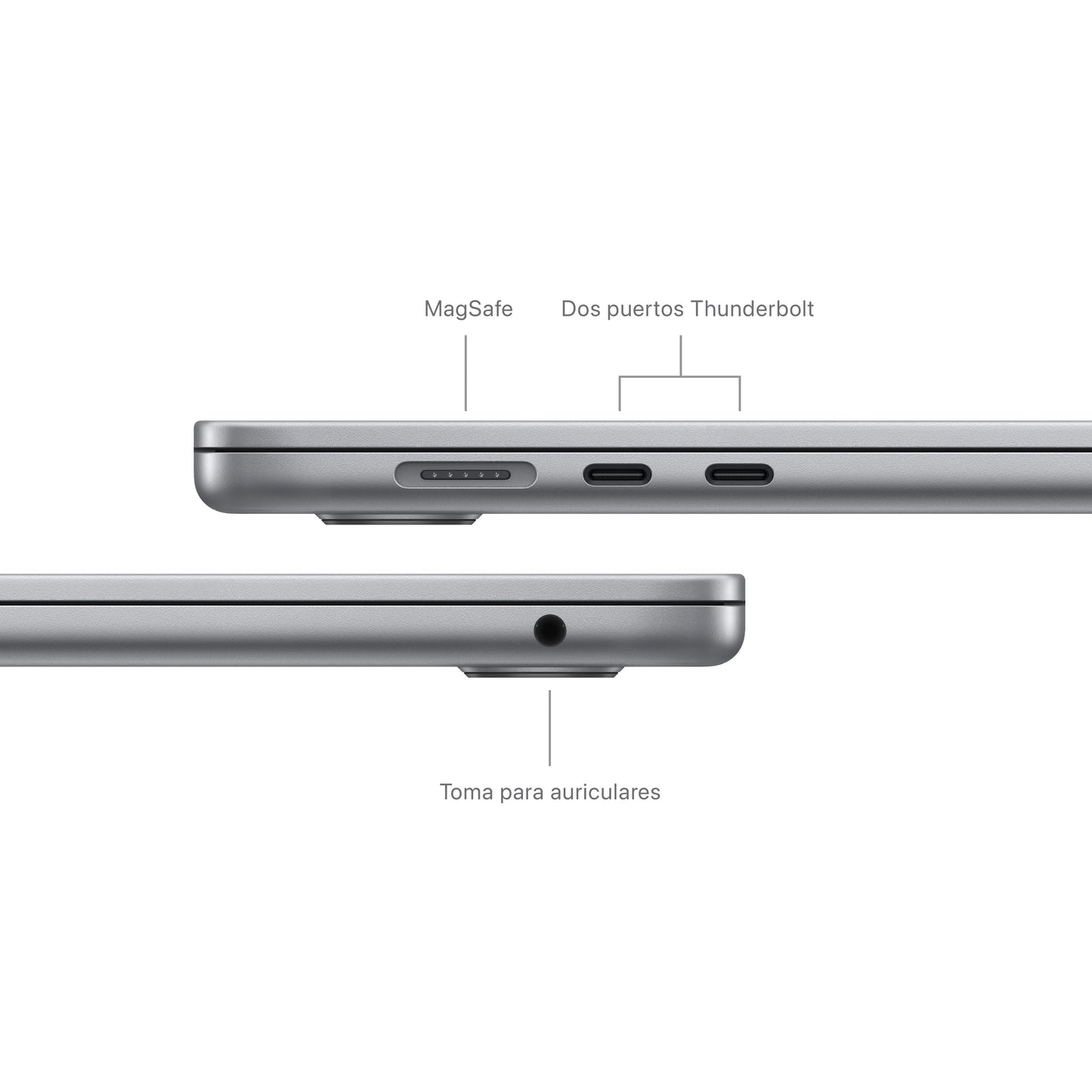 MacBook Air 15 pulgadas Chip M3 de Apple con CPU de 8 núcleos y GPU de 10 núcleos, 24 GB, 256 GB SSD - Gris espacial
