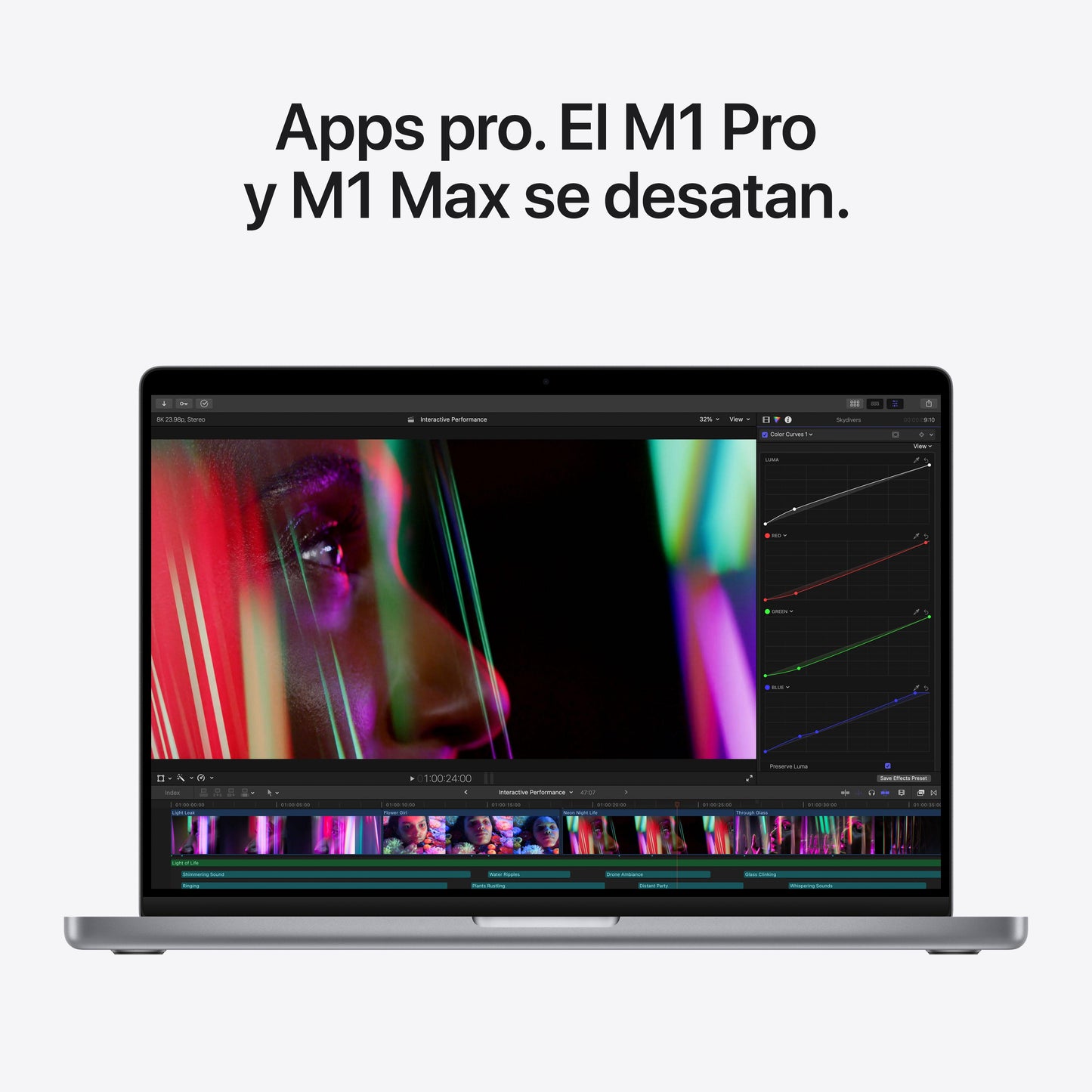 MacBook Pro de 14 pulgadas: Chip M1 Pro de Apple con CPU de diez núcleos y GPU de dieciséis núcleos, 1 TB SSD - Gris espacial - Rossellimac