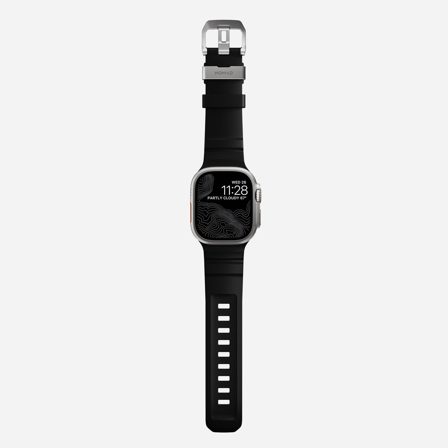 Correa Rocky Point Band para Apple Watch 46/49mm negro / hebilla natural | Nomad