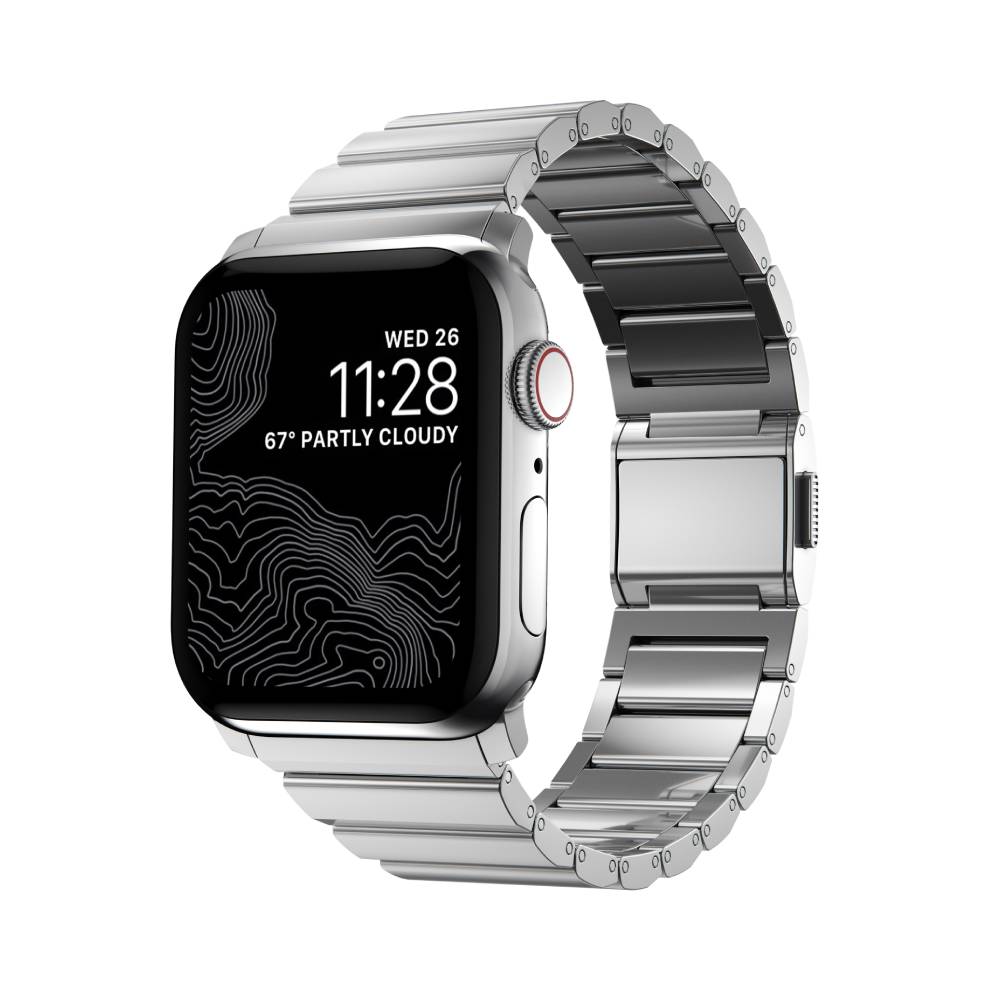 Correa Steel Band para Apple Watch 42/44/45mm plata de Nomad