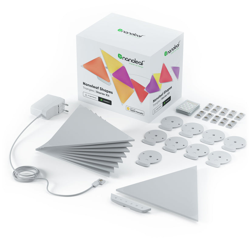 Formas Nanoleaf - Sistema inteligente de triángulos de Nanoleaf 9 paneles (Kit inicial) - Rossellimac