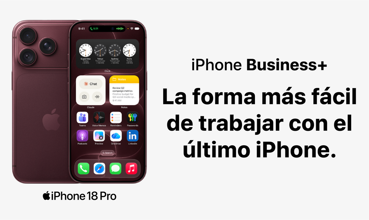 iPhone 18 Pro con iPhone Business+ para empresas y autónomos