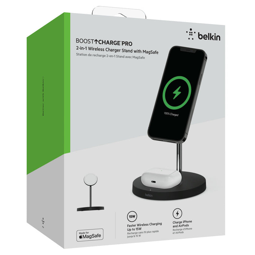 Base de carga con Magsafe 2-in-1 BOOST↑CHARGE™ PRO de Belkin Negro - Rossellimac