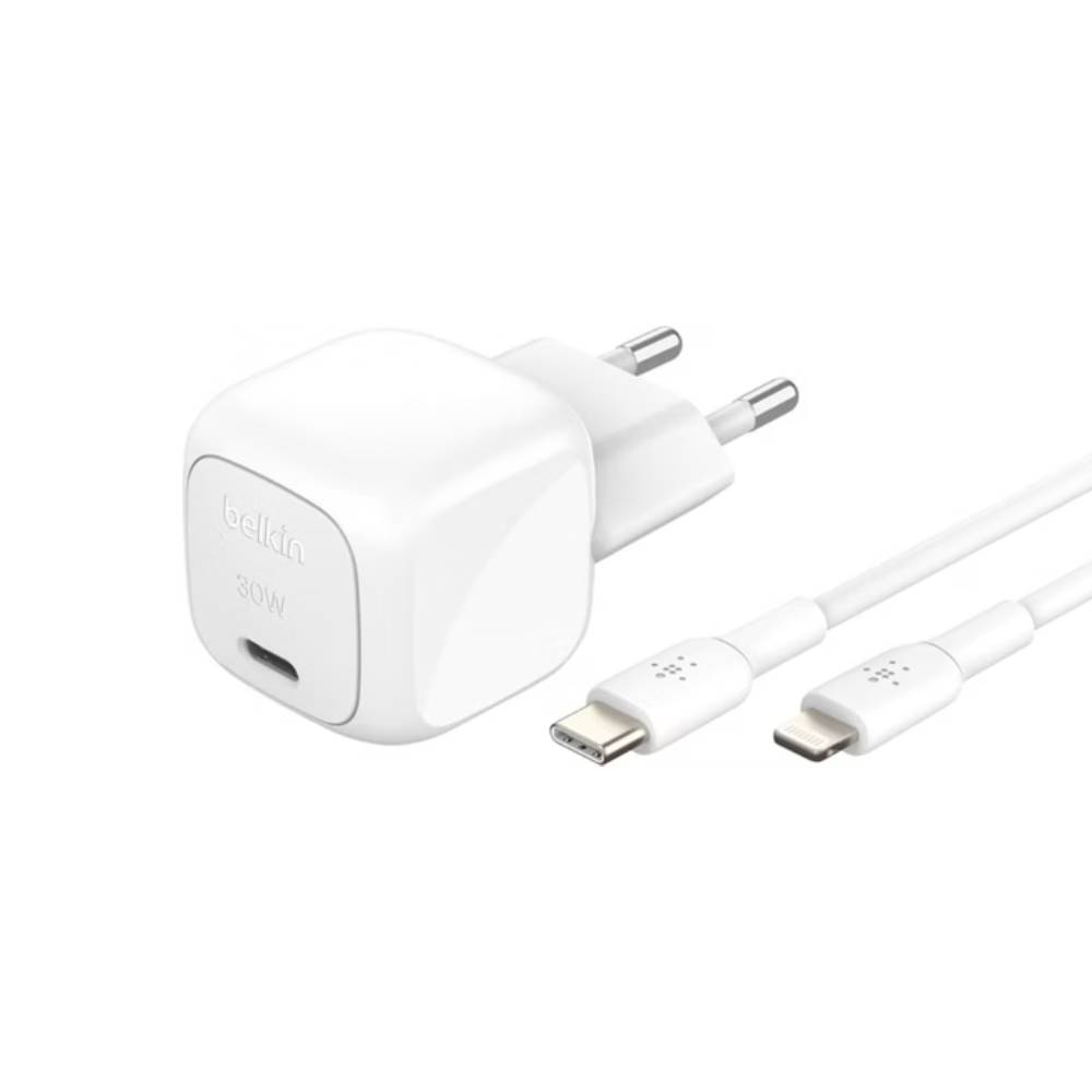 Cargador de pared 30W USB-C + Cable USB-C a Lightning | Belkin