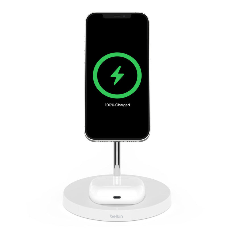 Base de carga con Magsafe 2-in-1 BOOST↑CHARGE™ PRO de Belkin Blanco - Rossellimac