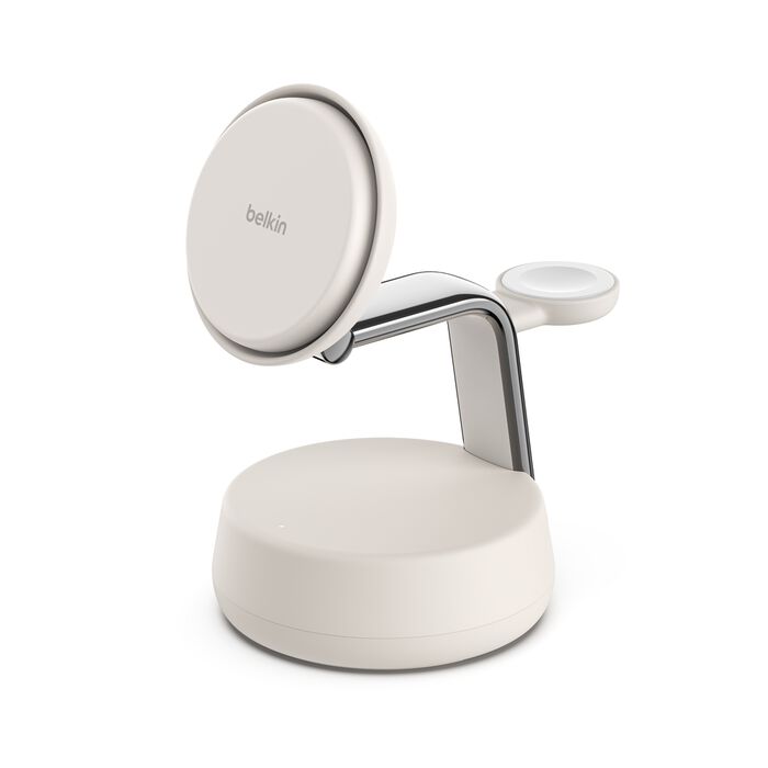 Soporte de carga inalámbrica 3 en 1 UltraCharge Pro Qi2 25W Beige | Belkin