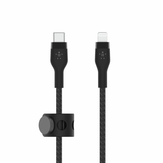 Cable BoostCharge Pro Flex USB-C a Lightning de silicona y trenzado de Belkin 1 metro negro