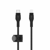 Cable BoostCharge Pro Flex USB-C a Lightning de silicona y trenzado de Belkin 2 metros negro