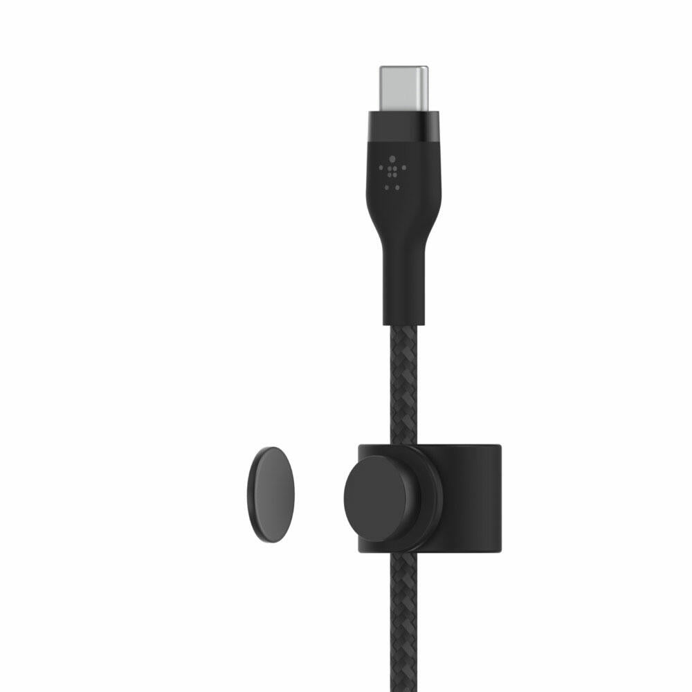 Cable BoostCharge Pro Flex USB-C a Lightning de silicona y trenzado de Belkin 1 metro negro