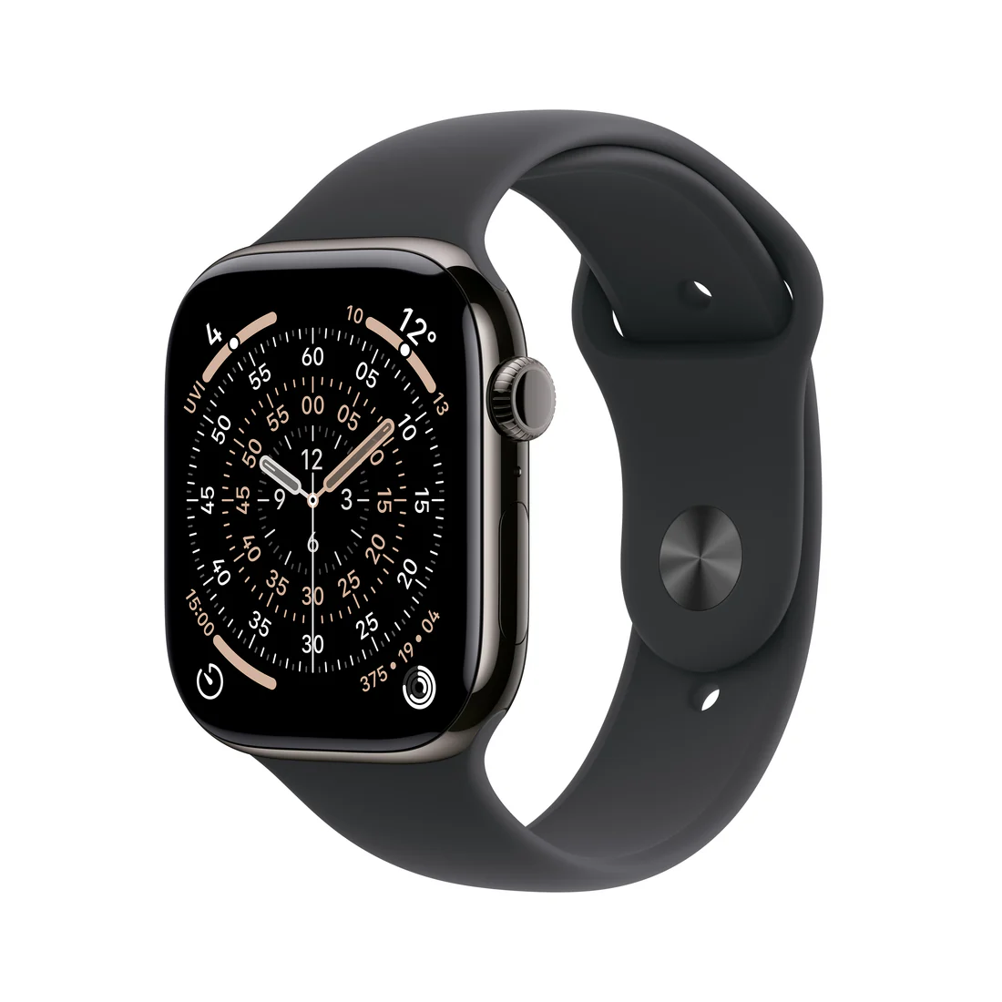 Apple Watch Series 11 (GPS + Cellular) - Caja de titanio en color pizarra de 42 mm - Correa deportiva negra - Talla S/M