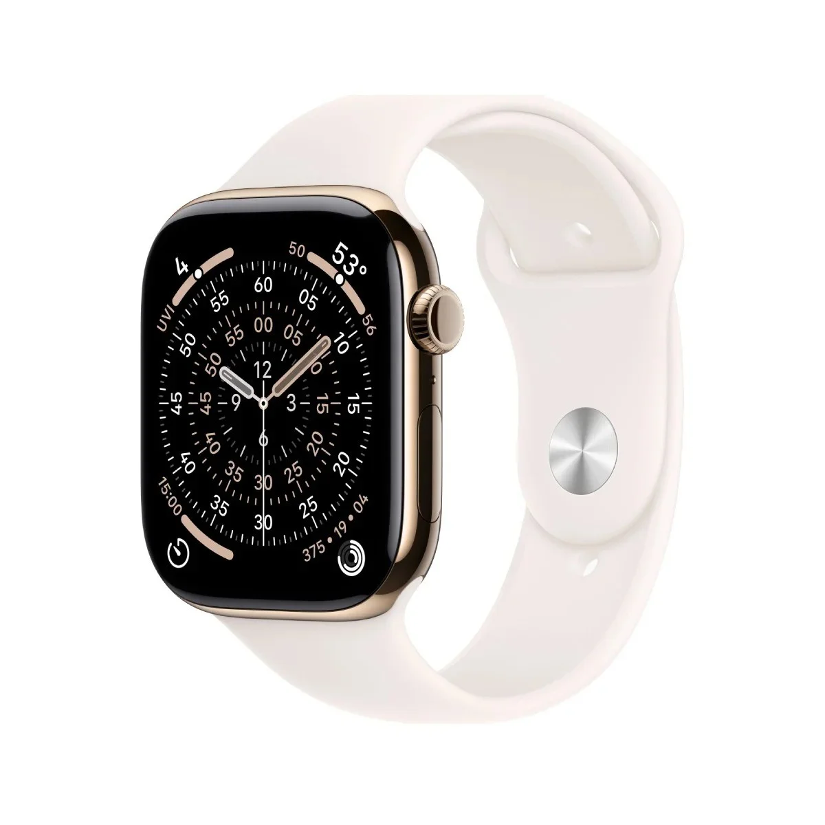 Apple Watch Series 11 (GPS + Cellular) - Caja de titanio en oro de 46 mm - Correa deportiva rosa rubor - Talla M/L