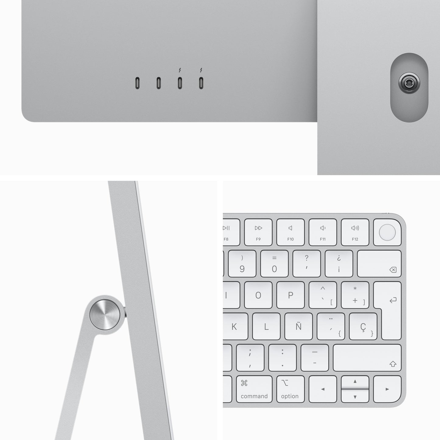 iMac con pantalla Retina 4,5K 24 pulgadas Chip M3 de 8 núcleos y GPU de 10 núcleos, 24 GB, 256 GB SSD, Magic Keyboard con Touch ID y teclado numérico, Sin Ethernet - Plata - Rossellimac