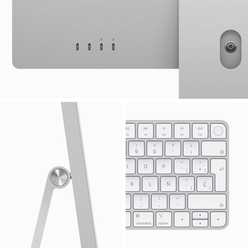 iMac con pantalla Retina 4,5K 24 pulgadas Chip M3 de 8 núcleos y GPU de 10 núcleos, 8 GB, 512 GB SSD, Magic Keyboard con Touch ID y teclado numérico, Sin Ethernet - Plata - Rossellimac