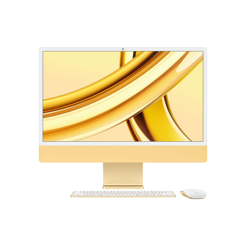 iMac con pantalla Retina 4,5K 24 pulgadas Chip M3 de 8 núcleos y GPU de 10 núcleos, 8 GB, 256 GB SSD, Magic Keyboard con Touch ID, Sin Ethernet  - Amarillo - Rossellimac