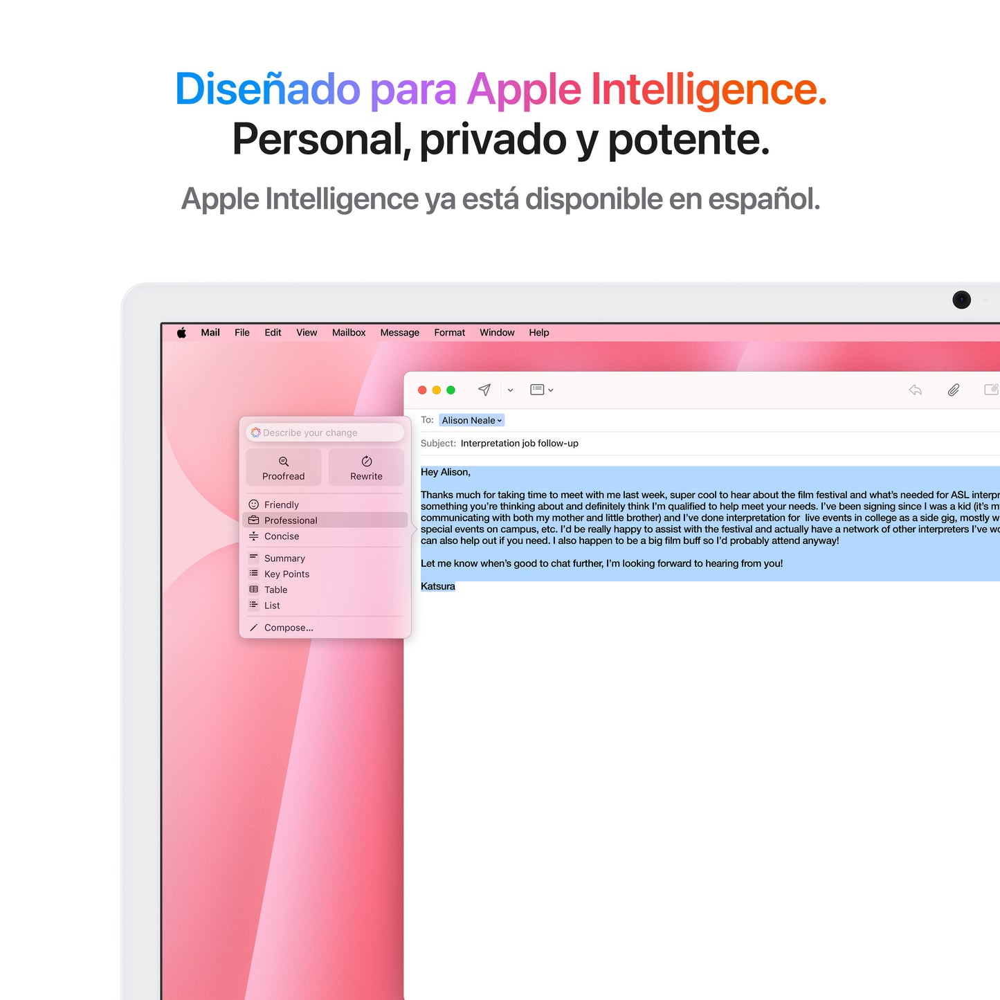 iMac con pantalla Retina 4,5K de 24 pulgadas: Chip M4 de Apple con CPU de 10 núcleos y GPU de 10 núcleos, 16 GB RAM, 1 TB SSD, Vidrio estándar, Gigabit Ethernet, Magic Keyboard con Touch ID - Rosa