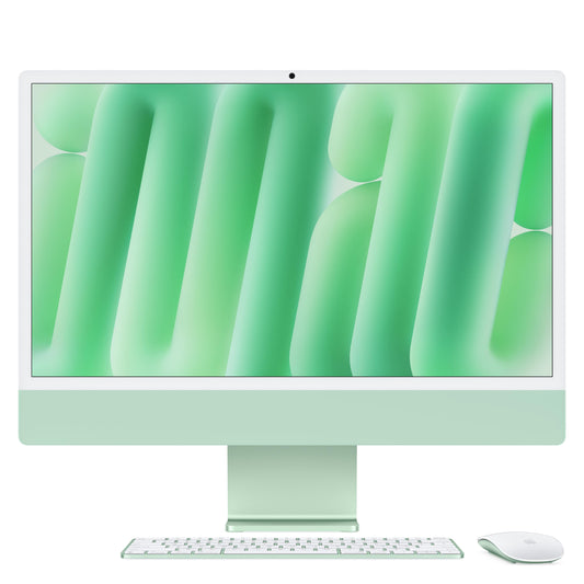 iMac con pantalla Retina 4,5K de 24 pulgadas: Chip M4 de Apple con CPU de 8 núcleos y GPU de 8 núcleos, 16 GB RAM, 256 GB SSD, Vidrio estándar, Sin Ethernet, Magic Keyboard con Touch ID y teclado numérico - Verde